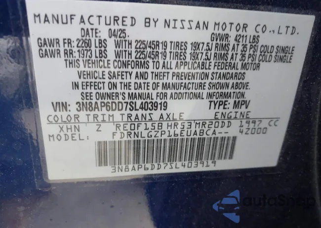 3N8AP6DD7SL403919: 43561226