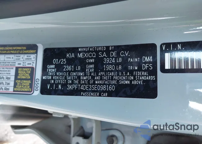 3KPFT4DE3SE098160: 43562362