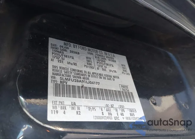 5LMFU28A91LJ04177: 43562385