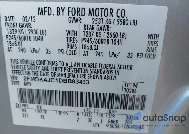 2FMDK4JC1DBB93433: 43562392