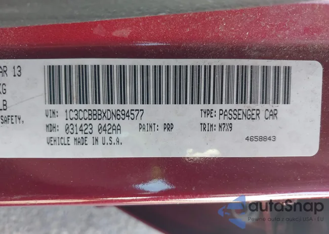 1C3CCBBBXDN694577: 43562436