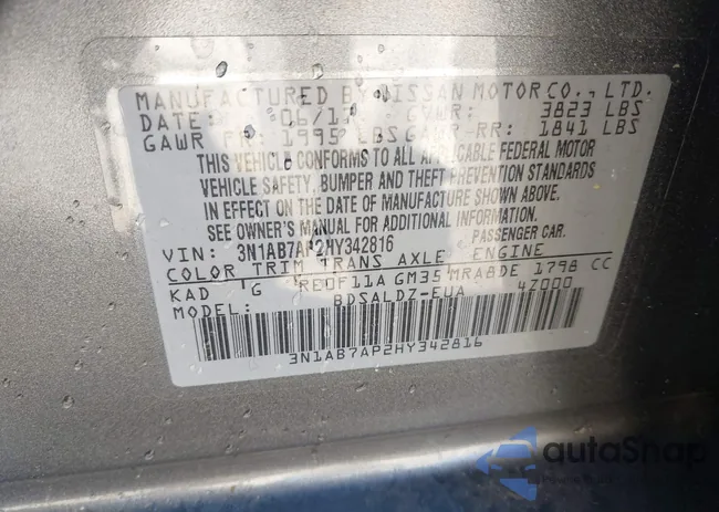 3N1AB7AP2HY342816: 43562505