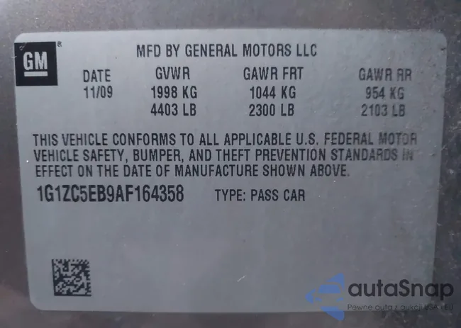 1G1ZC5EB9AF164358: 43562531