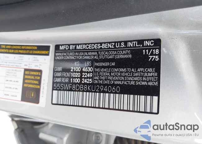 55SWF8DB8KU294060: 43562545