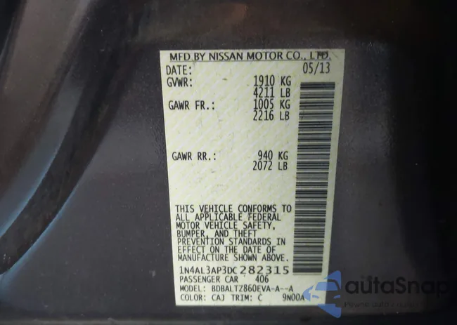 1N4AL3AP3DC282315: 43562555