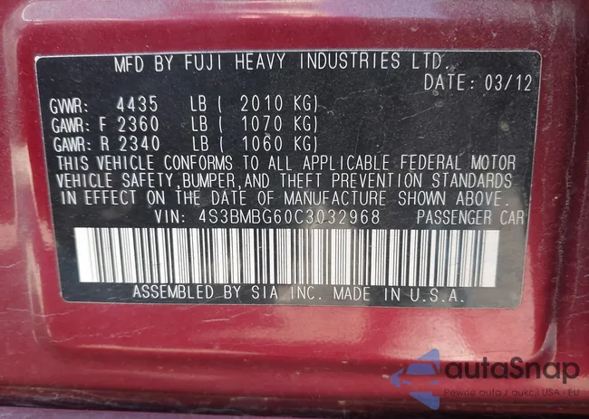 4S3BMBG60C3032968: 43562678