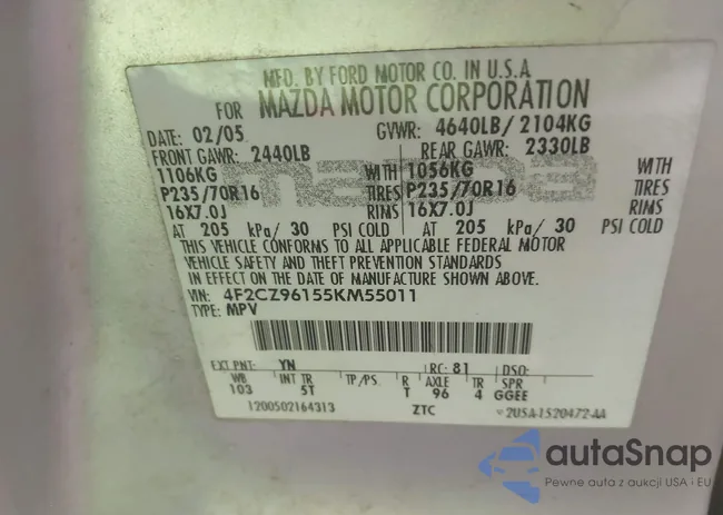 4F2CZ96155KM55011: 43562683