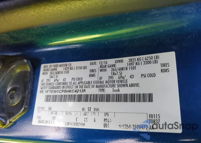 1FTEW1CP5HKC42138: 43562726