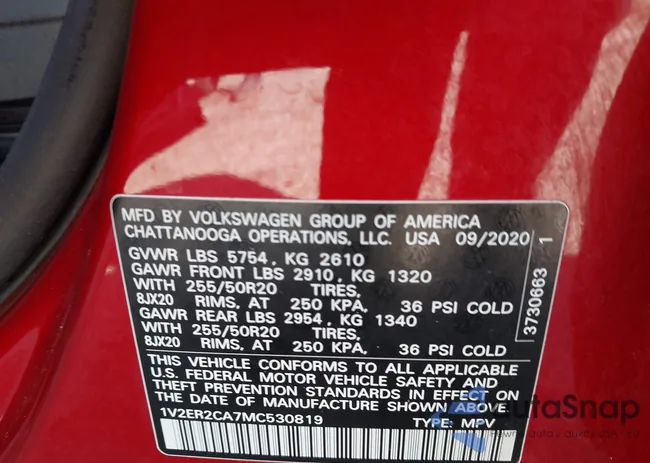 1V2ER2CA7MC530819: 43562746