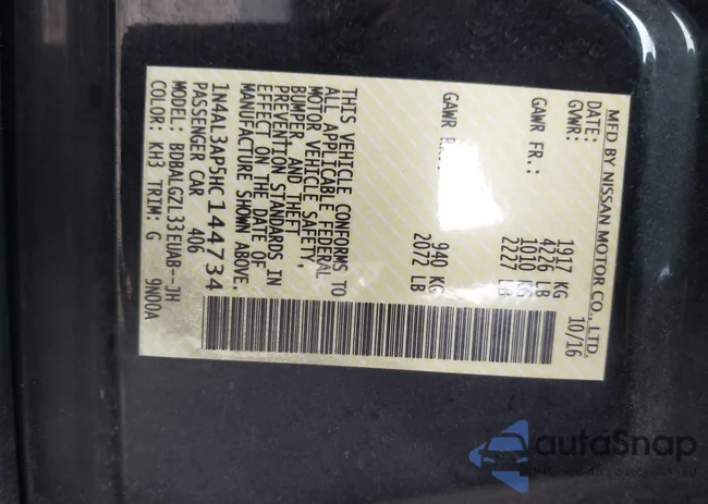 1N4AL3AP5HC144734: 43562774