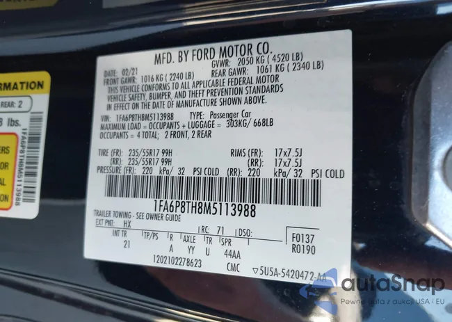 1FA6P8TH8M5113988: 43562860