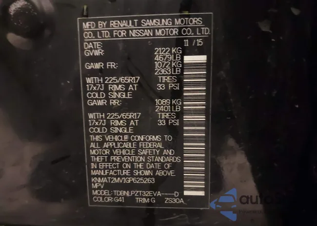 KNMAT2MV1GP625263: 43562873