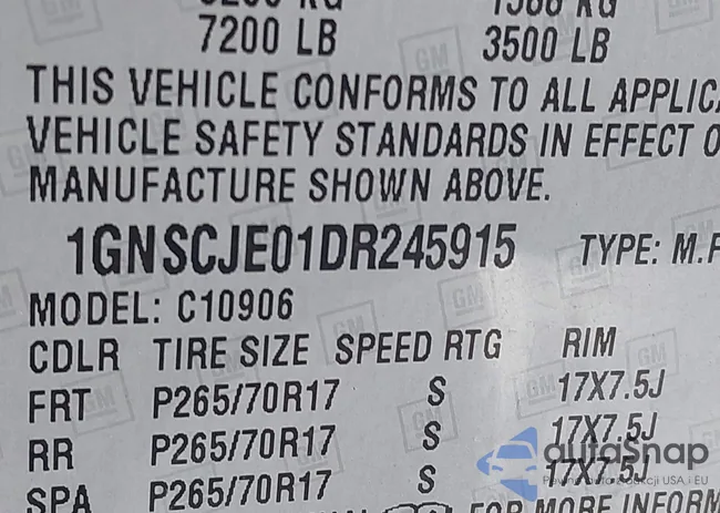 1GNSCJE01DR245915: 43561984