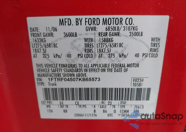 1FTRF04507KB65573: 43562027