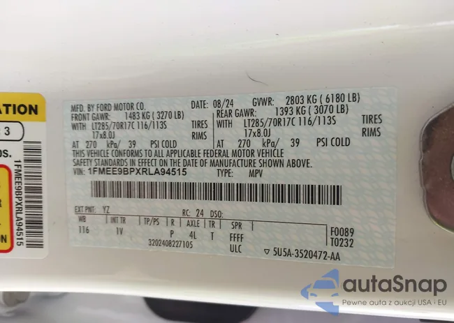 1FMEE9BPXRLA94515: 43562053