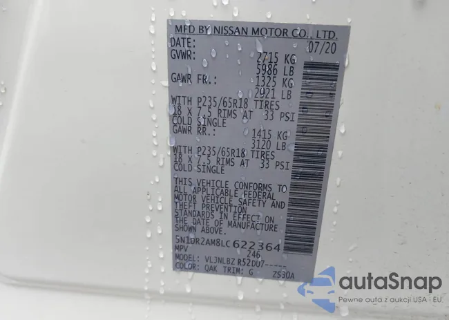 5N1DR2AM8LC622364: 43562189