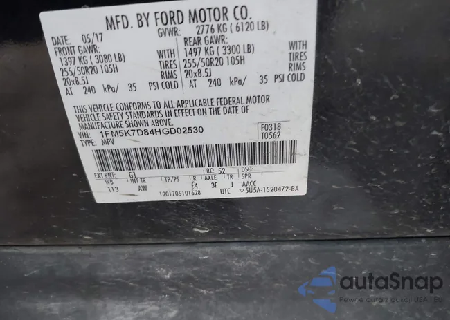 1FM5K7D84HGD02530: 43562296