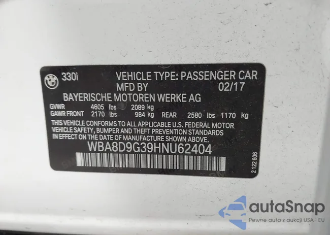 WBA8D9G39HNU62404: 43562315