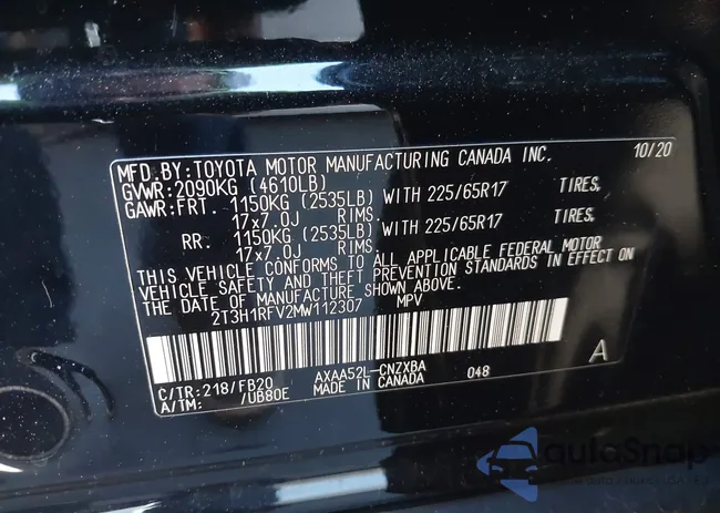 2T3H1RFV2MW112307: 43562339