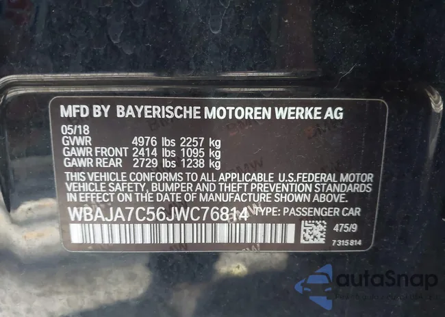 WBAJA7C56JWC76814: 43563658