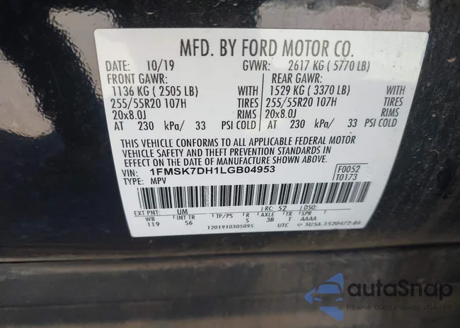 1FMSK7DH1LGB04953: 43563143