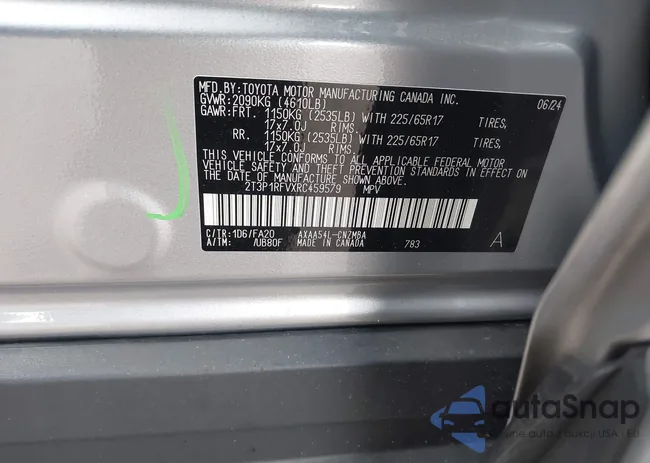 2T3P1RFVXRC459579: 43563348