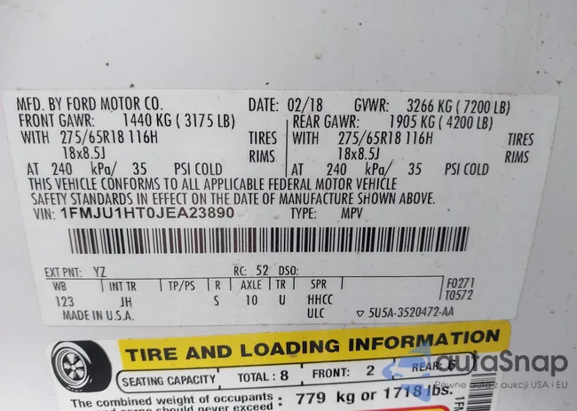 1FMJU1HT0JEA23890: 43564410