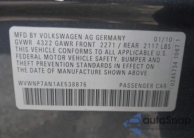 WVWNP7AN1AE538876: 43564445