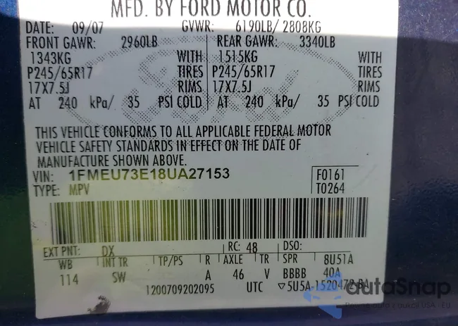 1FMEU73E18UA27153: 43564561