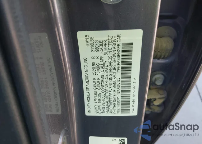 1HGCV1F12KA003128: 43564590