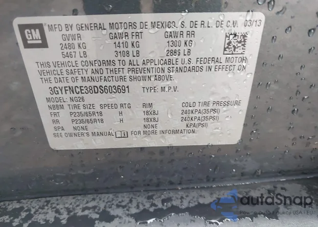 3GYFNCE38DS603691: 43564609