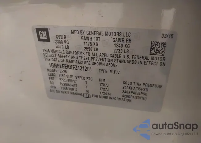 1GNFLEEKXFZ131201: 43564862