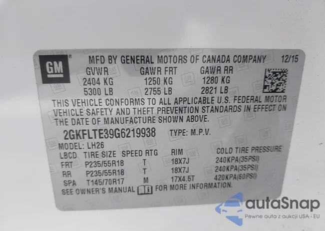 2GKFLTE39G6219938: 43564864