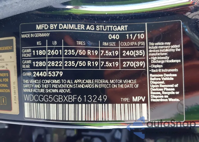 WDCGG5GBXBF613249: 43563962