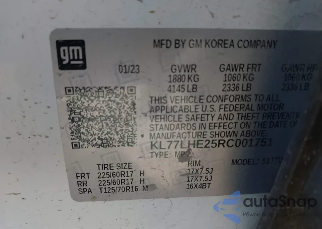 KL77LHE25RC001751: 43564348