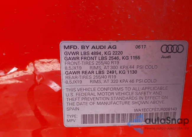 WA1ECCFS7JR008143: 43565482