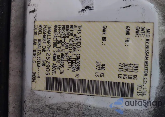 1N4AL3AP2FC252905: 43565538