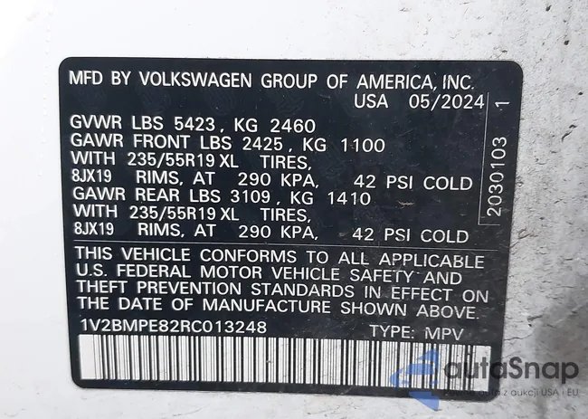 1V2BMPE82RC013248: 43565621