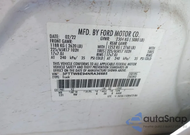 3FTTW8E94NRA36685: 43565671