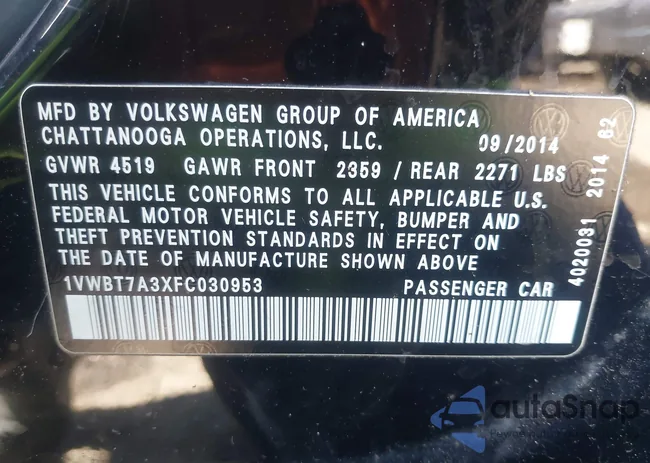 1VWBT7A3XFC030953: 43565945