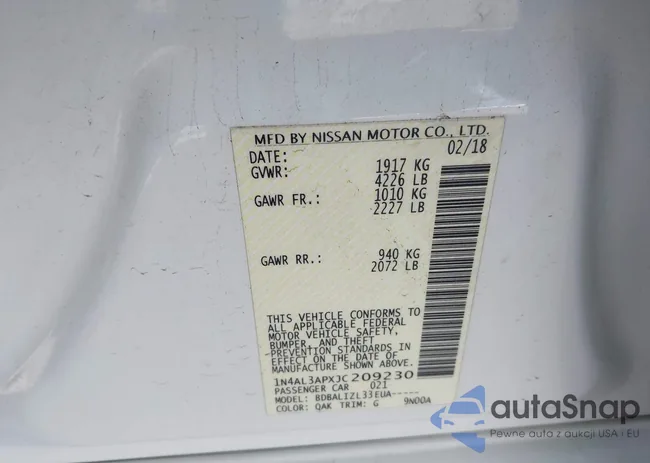 1N4AL3APXJC209230: 43565947