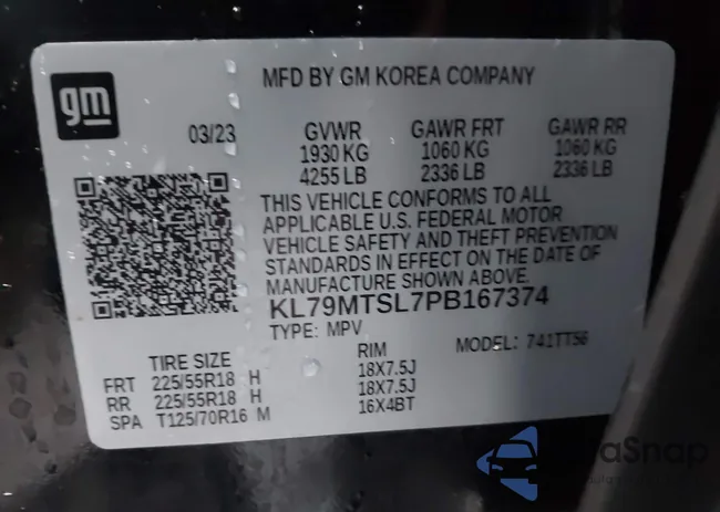 KL79MTSL7PB167374: 43564992