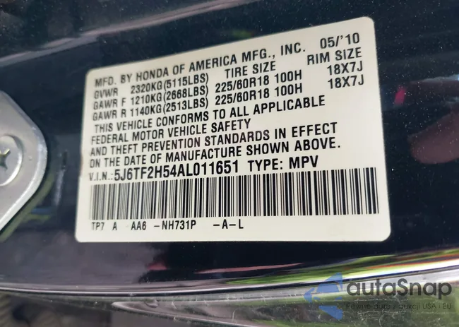 5J6TF2H54AL011651: 43565073