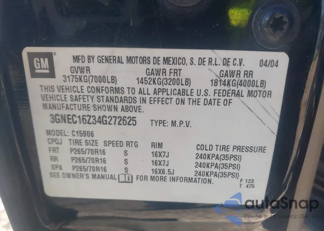 3GNEC16Z34G272625: 43565077