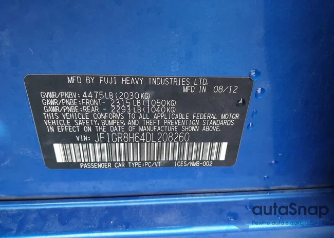 JF1GR8H64DL208260: 43565188