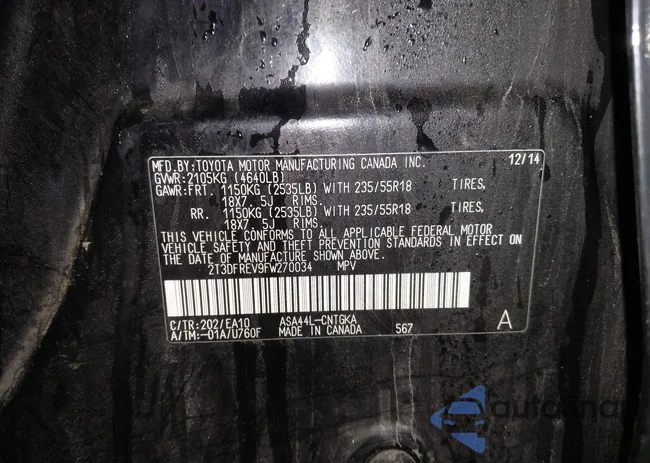 2T3DFREV9FW270034: 43565228