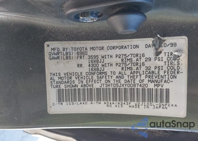 JT3HT05JXY0087420: 43565314