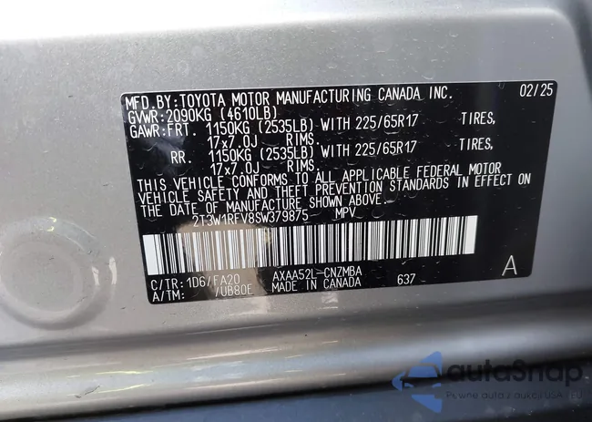 2T3W1RFV8SW379875: 43566366