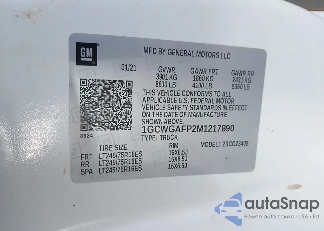 1GCWGAFP2M1217890: 43566390