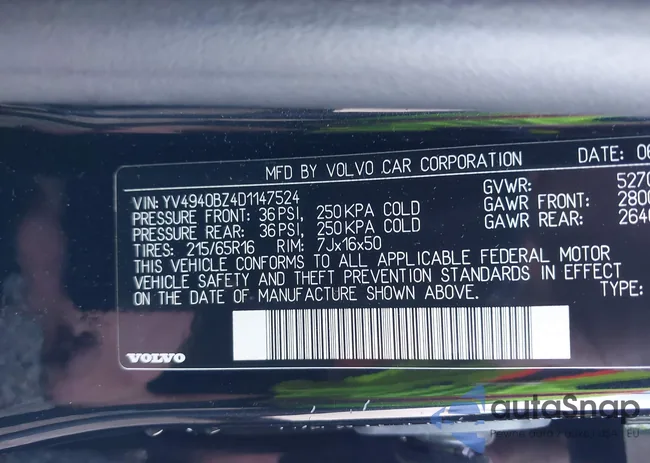 YV4940BZ4D1147524: 43566486